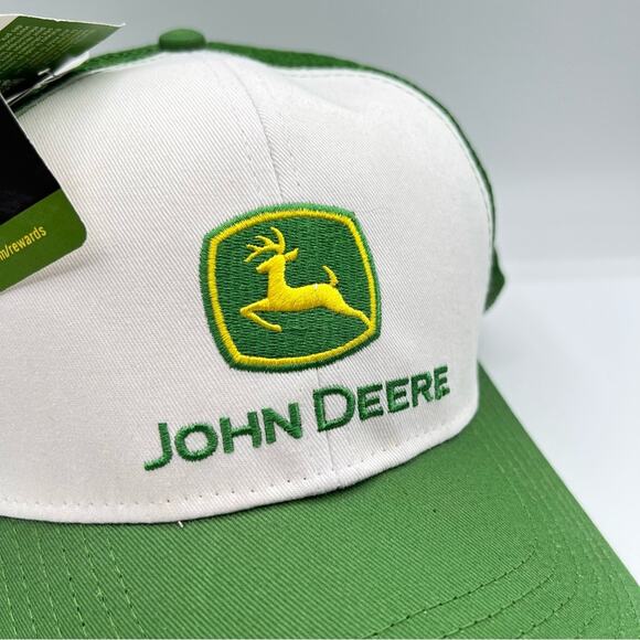 John Deere Moline Green White Mesh Back Baseball Hat Men’s Size 0 - Picture 2 of 5
